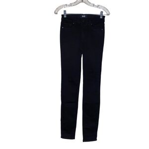 Paige Hoxton Ultra Skinny Jeans 24 Mid Rise Stretch Denim Dark Wash Womens Black
